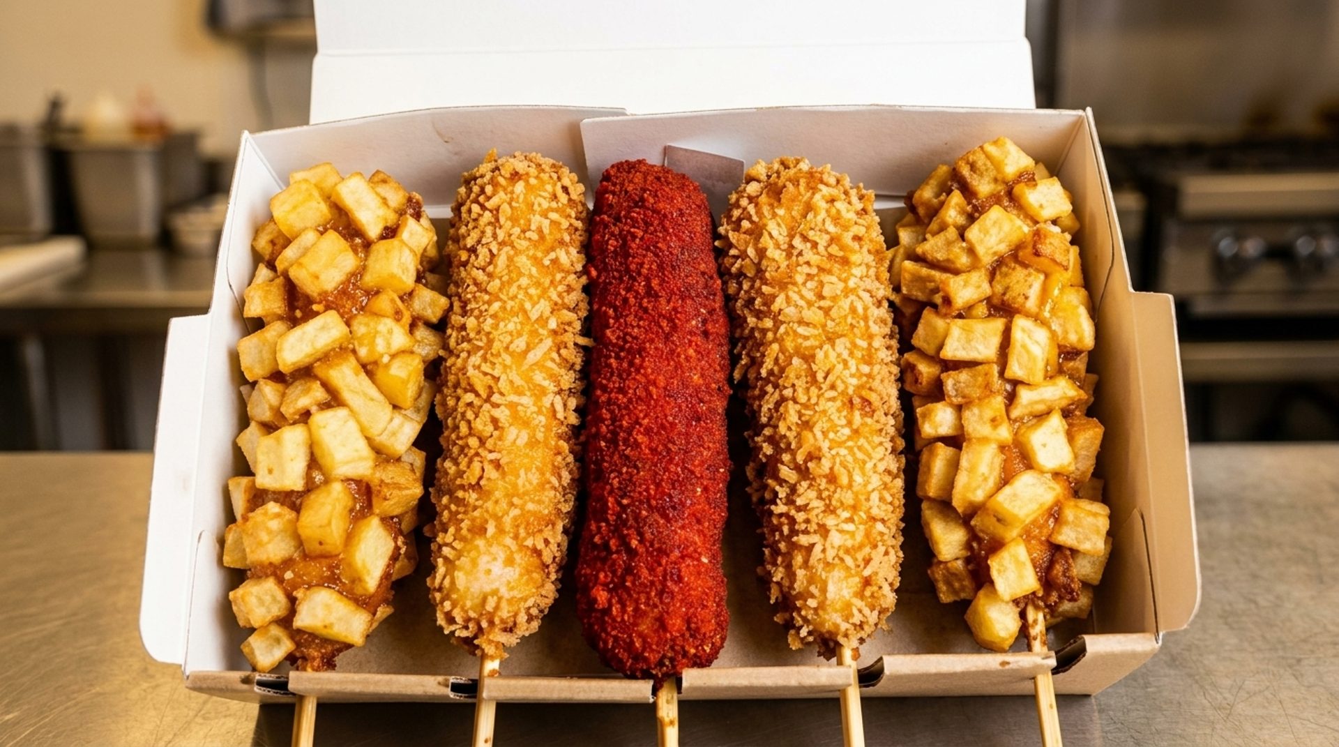 Korean Corndogs and Rice Plates